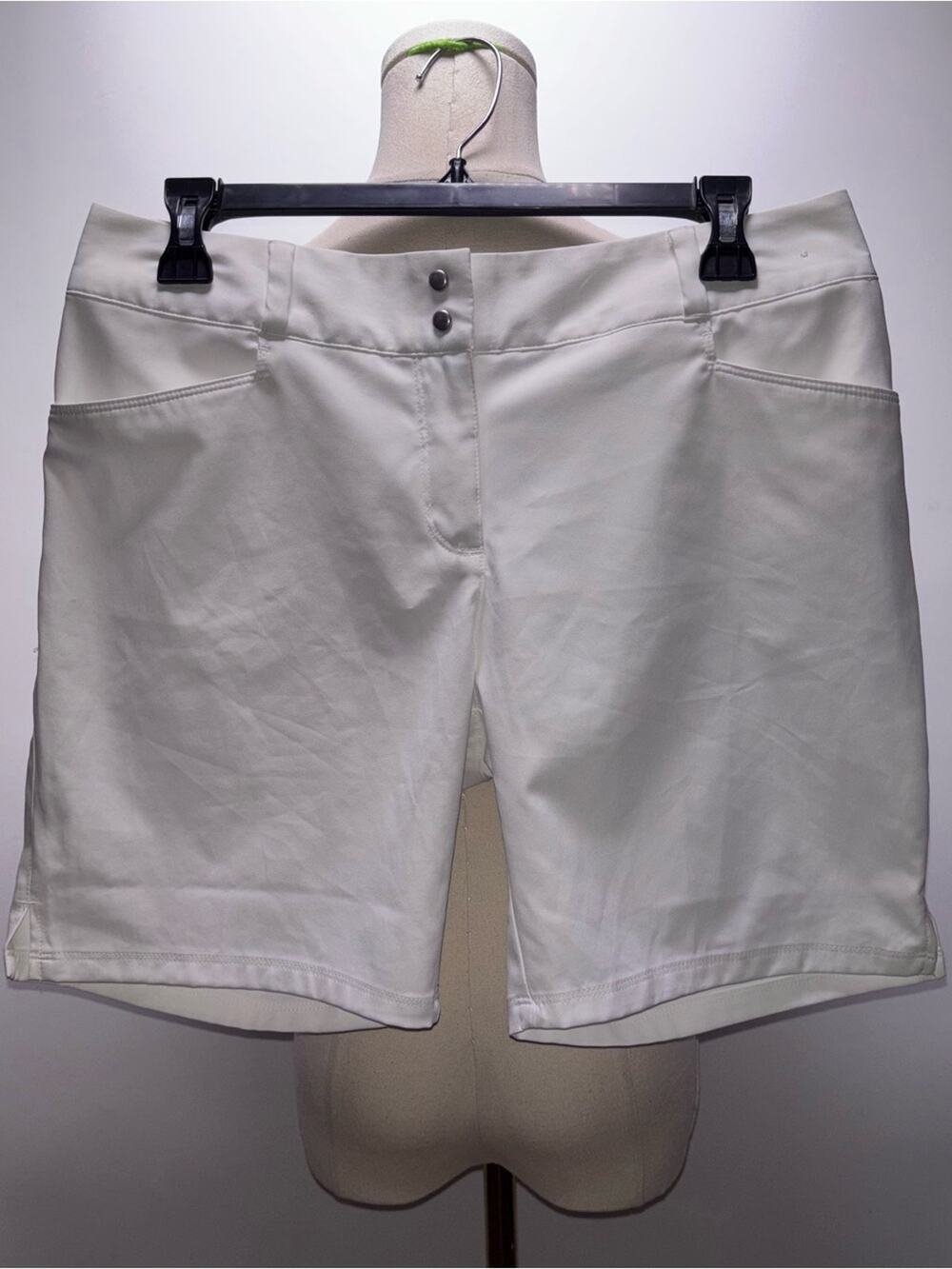 adidas Women's White Mid-Length Performance Shorts Size 6